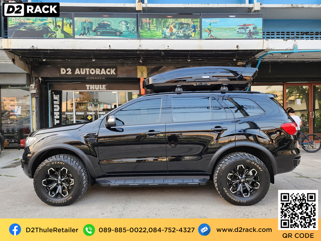 Ford Everest ติดตั้ง กล่องเก็บของบนหลังคา THULE Roofbox รุ่น Motion XT Size XL