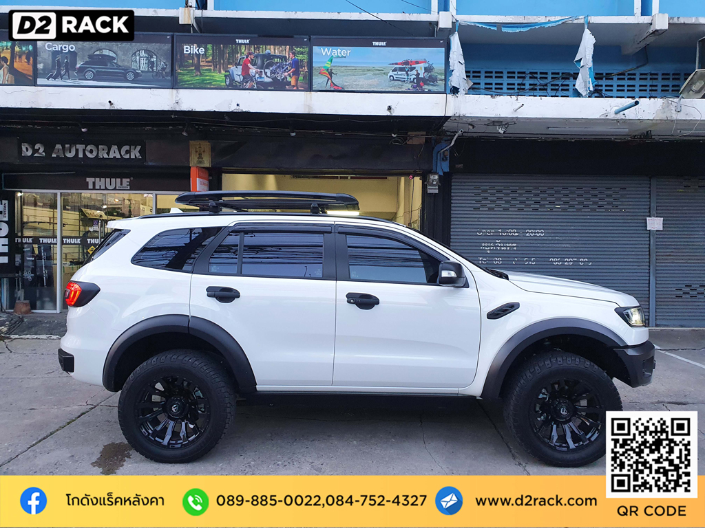 Ford Everest ติดตั้ง ถาดวางของบนหลังคา SCR Roofrack รุ่น RR04 100x150 cm