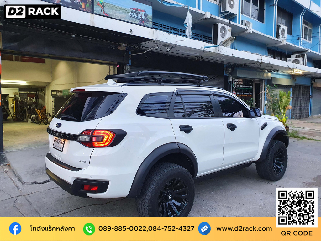 Ford Everest ติดตั้ง ตะแกรงใส่ของบนหลังคา SCR Roofrack รุ่น RR04 100x150 cm