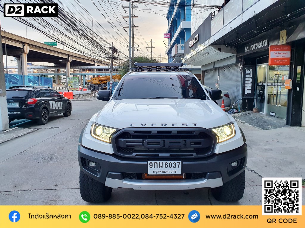 Ford Everest ติดตั้ง ที่เก็บของบนหลังคา SCR Roofrack รุ่น RR04 100x150 cm