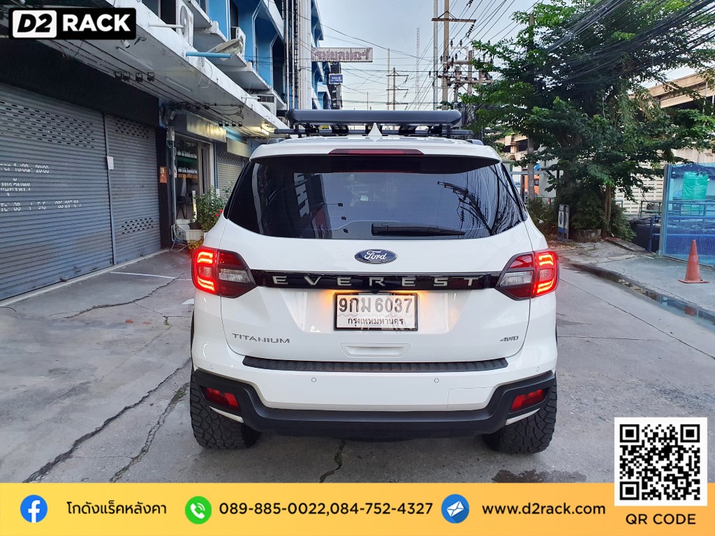 Ford Everest ติดตั้ง แร็คเก็บของบนหลังคา SCR Roofrack รุ่น RR04 100x150 cm