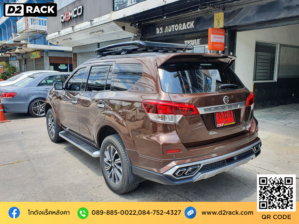 Nissan Terra ติดตั้ง แร็คเก็บของติดรถยนต์ SCR Roofrack รุ่น RR04 100x150 cm