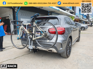 แร็คท้ายรถแขวนจักรยาน THULE Xpress 970 ติดตั้งกับ Benz GLA250 แร็คจักรยานหลังคา แร็คแขวนจักรยาน เบนซ์ จีเอลเอ 250