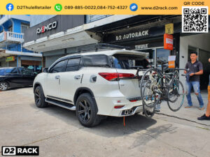 แร็คจักรยานในรถsuv THULE Xpress 970 ติดตั้งกับ Toyota Fortuner rackจักรยานท้ายรถ rackหลังคาจักรยาน โตโยต้า ฟอร์จูนเนอร์