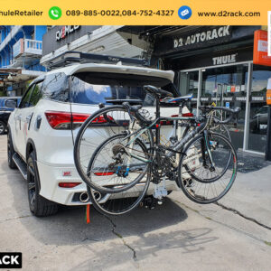 แร็คติดจักรยาน THULE Xpress 970 ติดตั้งกับ Toyota Fortuner แร็คใส่จักรยานท้ายรถ แร็ครถจักรยาน โตโยต้า ฟอร์จูนเนอร์