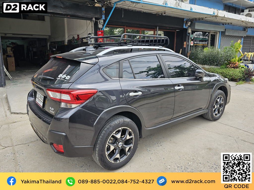 Subaru XV ติดตั้ง ตะแกรงใส่ของบนหลังคา YAKIMA Roofrack รุ่น Load Warrior 100x120 cm