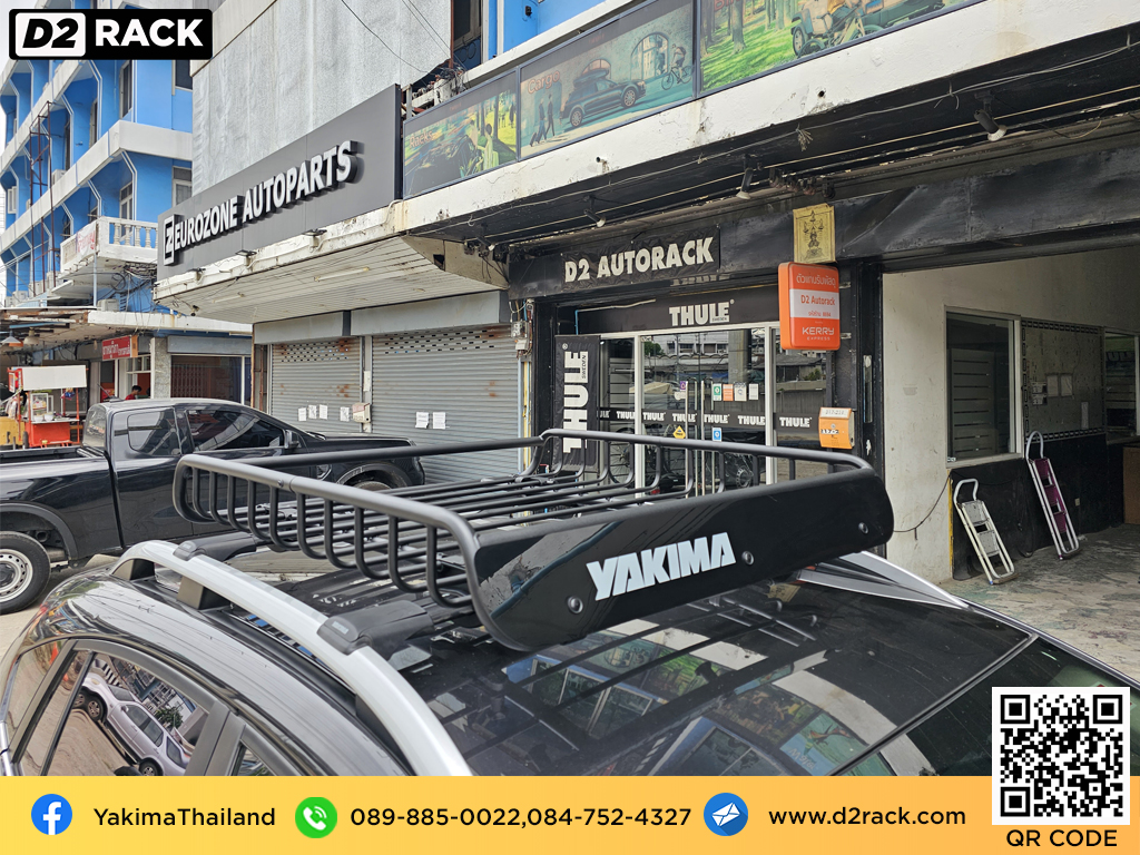 Subaru XV ติดตั้ง แร็คหลังคาใส่ของ YAKIMA Roofrack รุ่น Load Warrior 100x120 cm