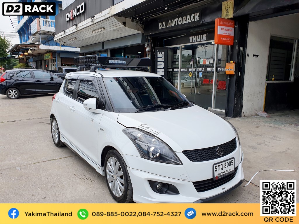 Suzuki Swift ติดตั้ง ที่เก็บสัมภาระบนหลังคารถ YAKIMA Roofrack รุ่น LoadWarrior