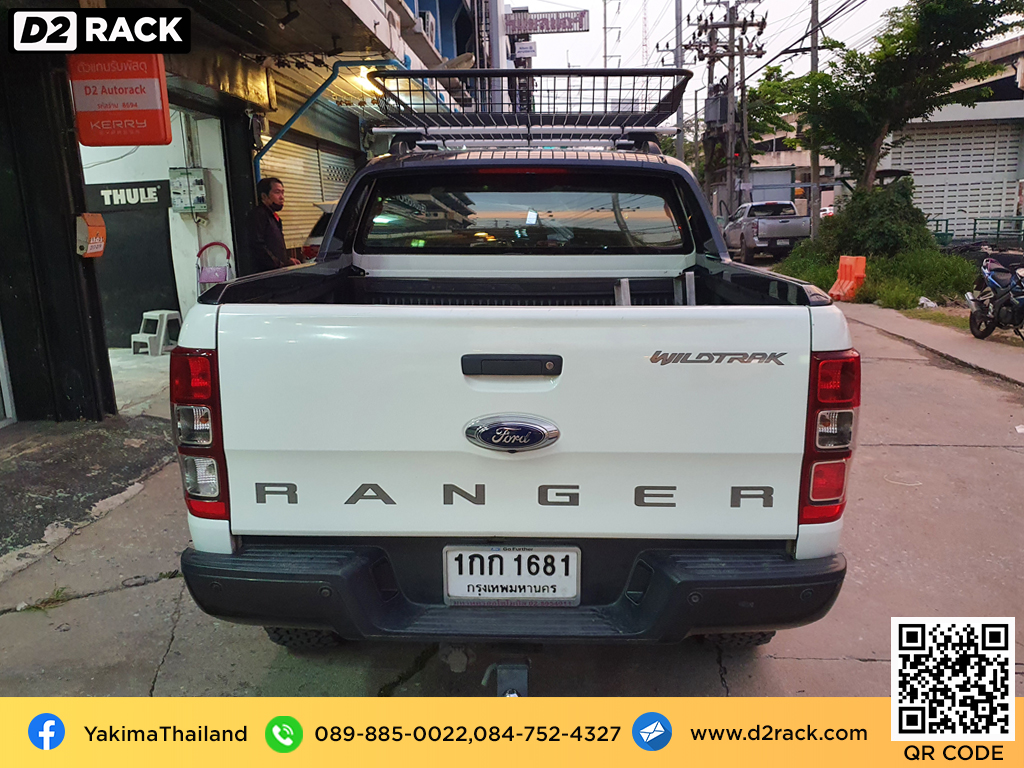 Ford Ranger ติดตั้ง แร็คเก็บของบนหลังคา YAKIMA Roofrack รุ่น Mash Basket