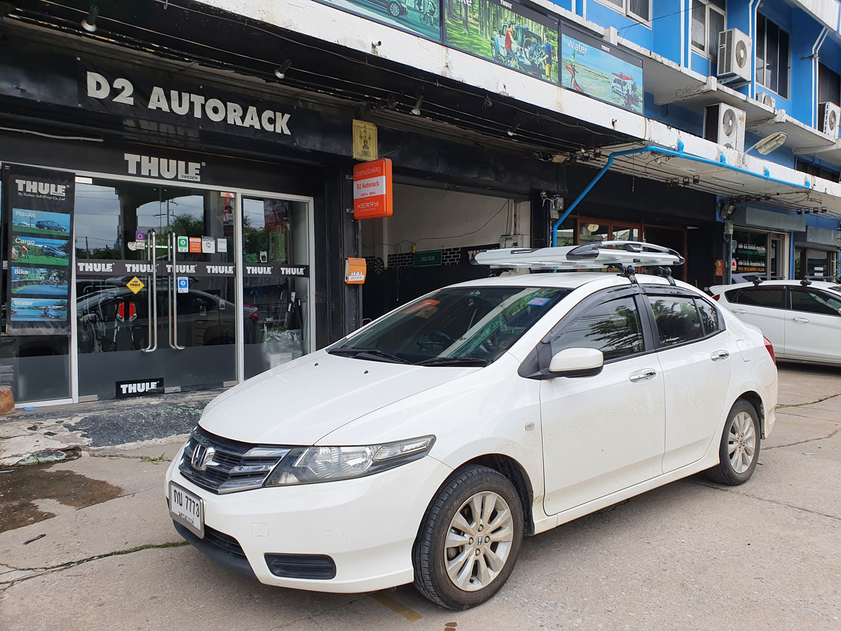 Honda City ติดตั้ง แร็คหลังคา CARRYBOY Roofrack รุ่น CB550N 100x120 cm