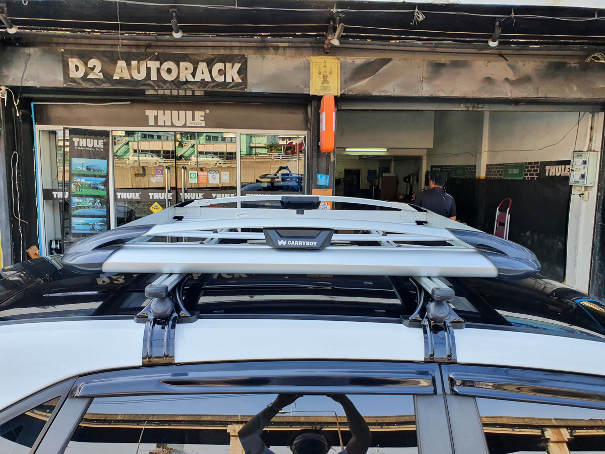 MG GS ติดตั้ง แร็คบนหลังคา CARRYBOY Roofrack รุ่น CB550N 100x120 cm