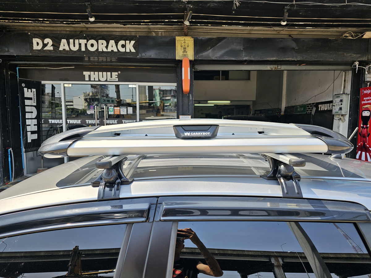 Honda Jazz ติดตั้ง ร้านติดแร็คหลังคาใกล้ฉัน CARRYBOY Roofrack รุ่น CB550N 100x120 cm