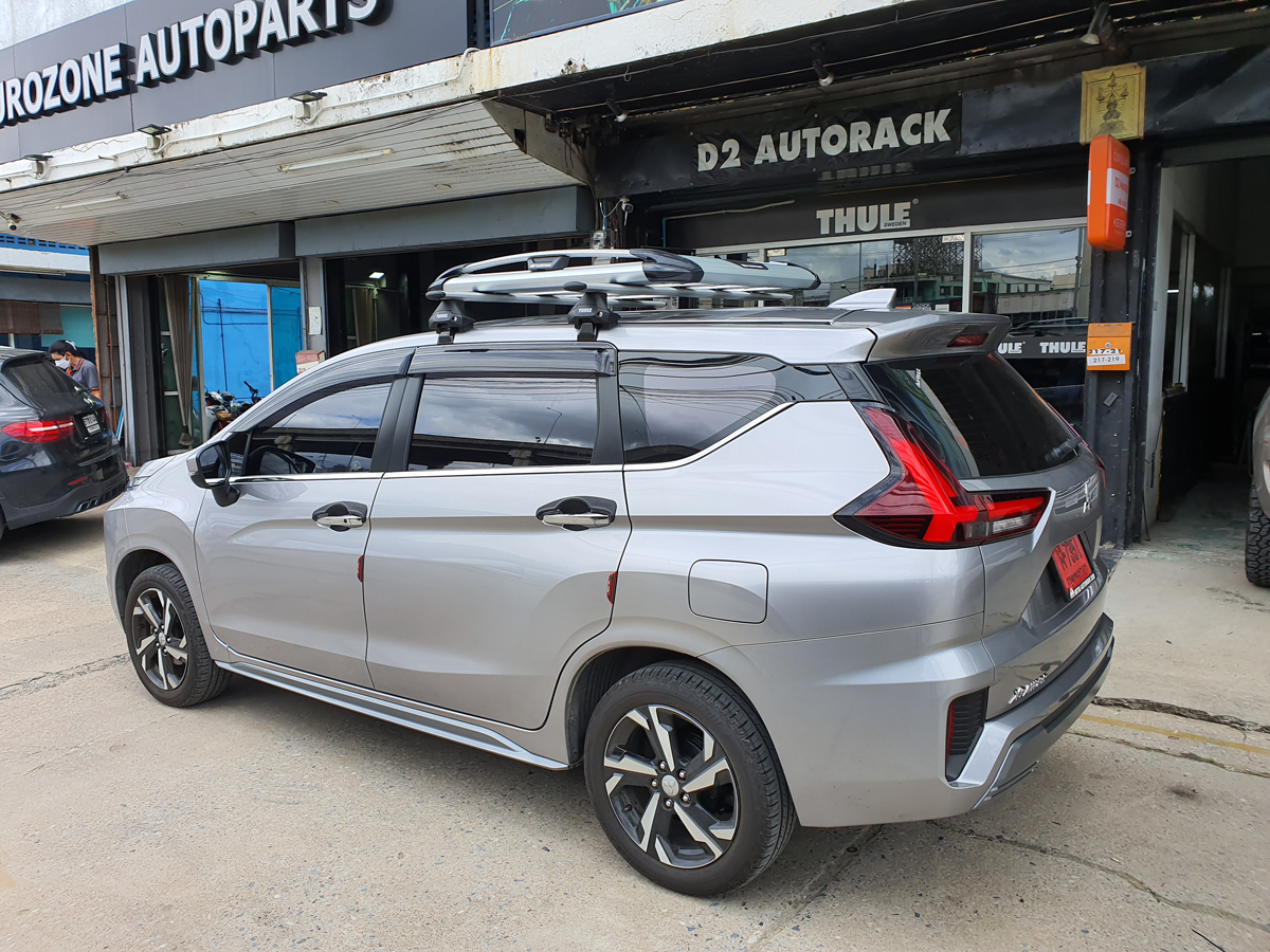 Mitsubishi Xpander ติดตั้ง แร็คหลังคามือสอง CARRYBOY Roofrack รุ่น CB550N 100x120 cm