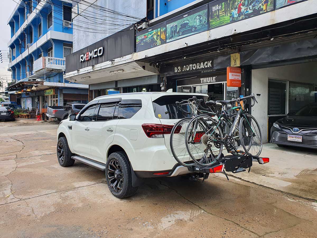 Nissan Terra ติดตั้ง แร็คจักรยาน thule bikerack รุ่น Easyfold 933