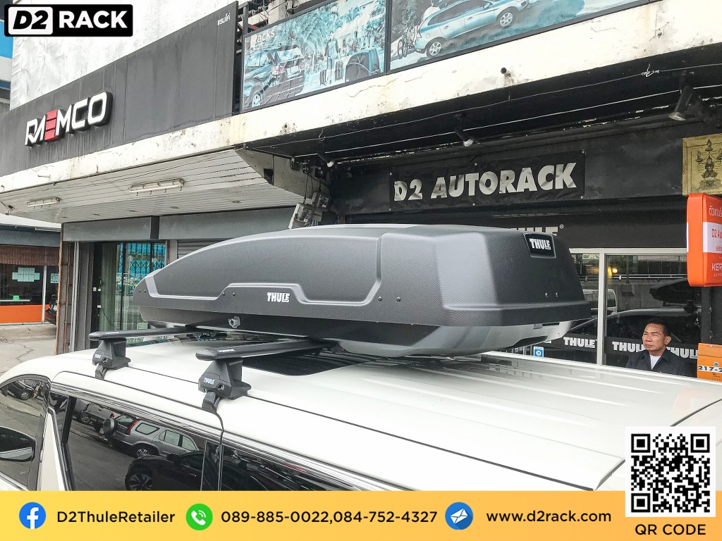 กล่องติดหลังคา thule มือสอง thule Force XT XL กล่องสัมภาระบนหลังคา กล่องบนหลังคา กล่องติดหลังคา : ผลงานติดตั้ง กล่องหลังคารถยนต์ roof box Toyota Alphard อัลพาร์ด