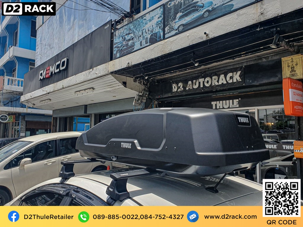 กล่องติดหลังคา thule มือสอง thule Force XT M กล่องสัมภาระบนหลังคา กล่องบนหลังคา กล่องติดหลังคา : ผลงานติดตั้ง กล่องหลังคารถยนต์ roof box Toyota Prius พรีอุส
