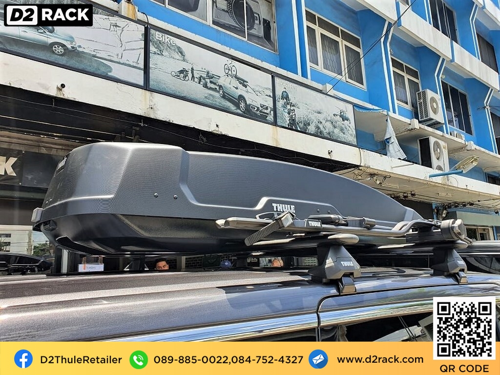  กล่องอเนกประสงค์บนหลังคารถ thule Force XT XL กล่องติดหลังคา มือสอง thule กล่องวางของบนหลังคา กล่องใส่ของบนหลังคารถ : ผลงานติดตั้ง กล่องหลังคารถยนต์ roof box Toyota Alphard อัลพาร์ด