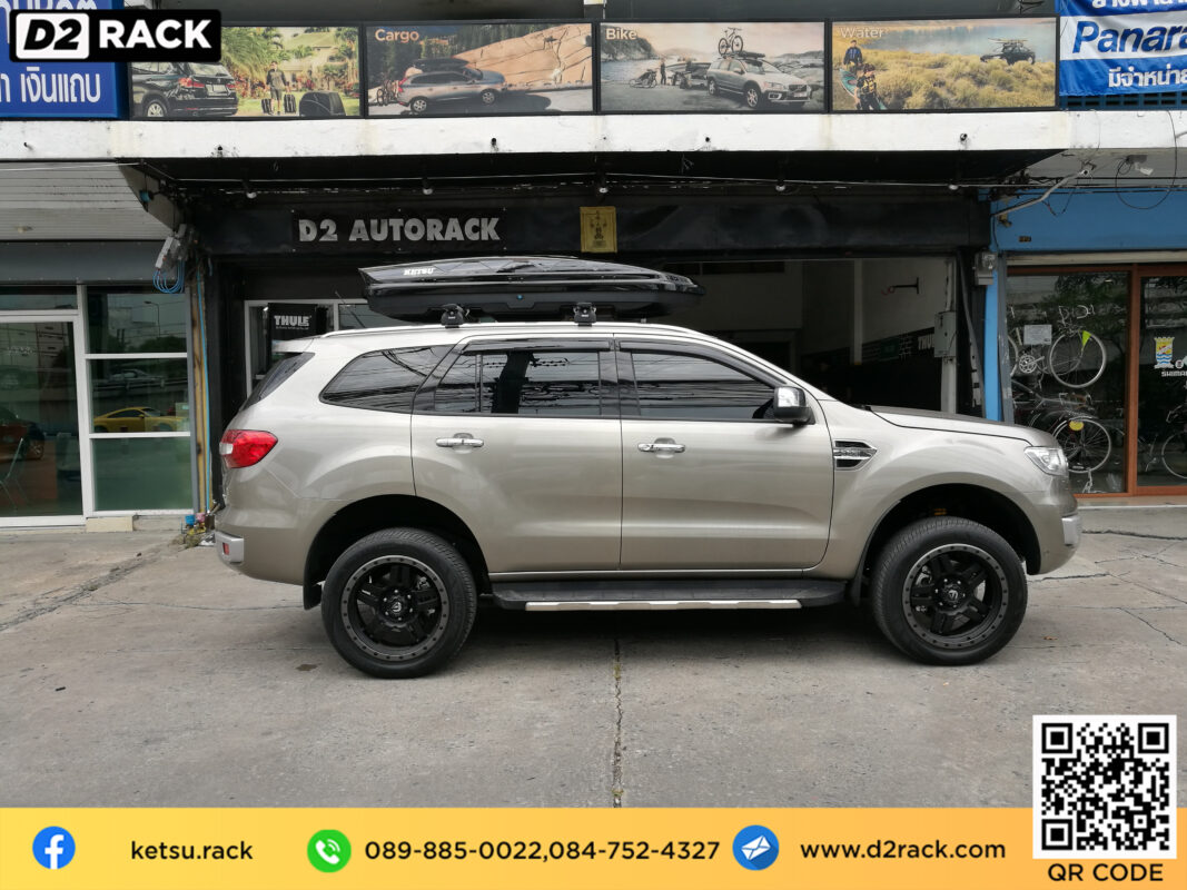 กล่องบนหลังคา KETSU Roofbox L roofbox มือ สอง คานขวาง roof box กล่อง สัมภาระ บน หลังคา : ผลงานติดตั้ง กล่อง Ford Everest เอเวอเรสต์