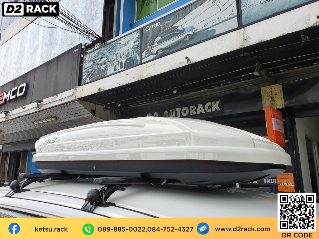 กล่องติดหลังคาคารถ KETSU M1 roof box ราคาถูก ที่วางของบนหลังคา กล่องหลังคารถ : ผลงานติดตั้ง กล่องหลังคารถยนต์ roof box Honda Freed ฟรีด