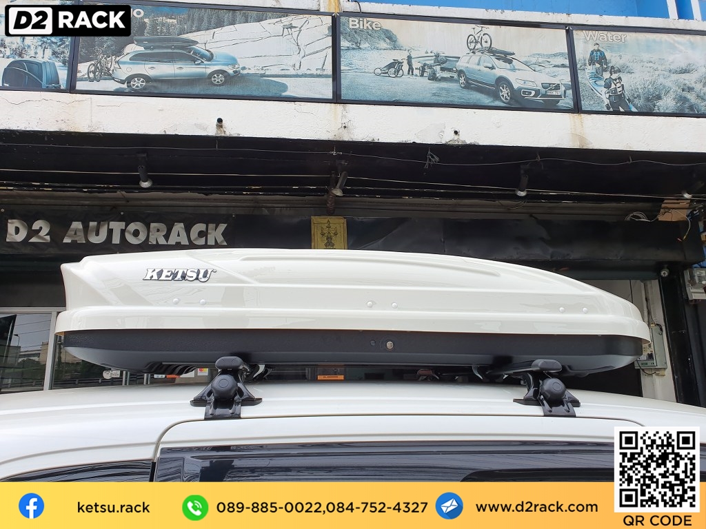 ขาย roofbox KETSU M1 ที่วางของบนหลังคา กล่องสัมภาระบนหลังคา กล่องเก็บของติดรถยนต์ : ผลงานติดตั้ง กล่องหลังคารถยนต์ roof box Honda Freed ฟรีด