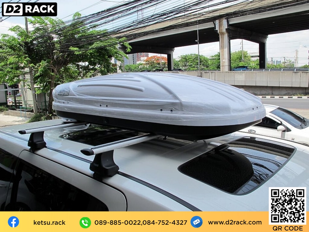 ขาย roofbox KETSU M1 ที่วางของบนหลังคา กล่องสัมภาระบนหลังคา กล่องเก็บของติดรถยนต์ : ผลงานติดตั้ง กล่องหลังคารถยนต์ roof box Toyota Vellfire เวลไฟร์