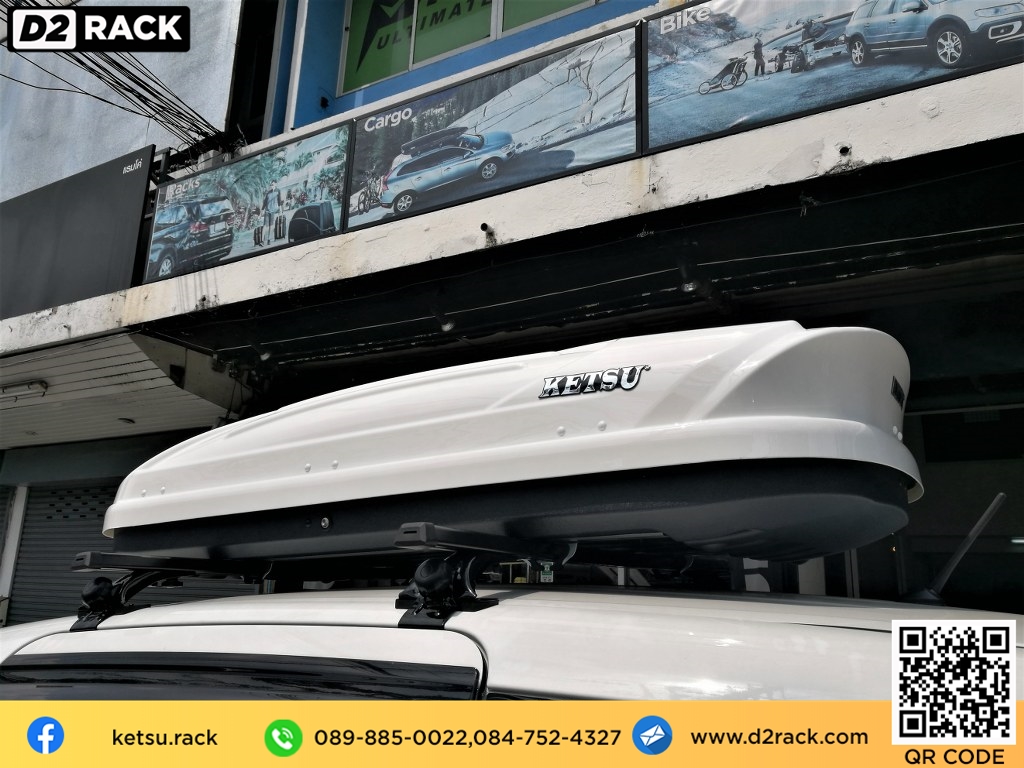 กล่องเก็บของติดรถยนต์ KETSU Roofbox M1 กล่องสัมภาระ แร็ ค หลังคา มือ สอง KETSU แร็ ค หลังคา KETSU มือ สอง : ผลงานติดตั้ง กล่อง Toyota Sienta เซียนต้า