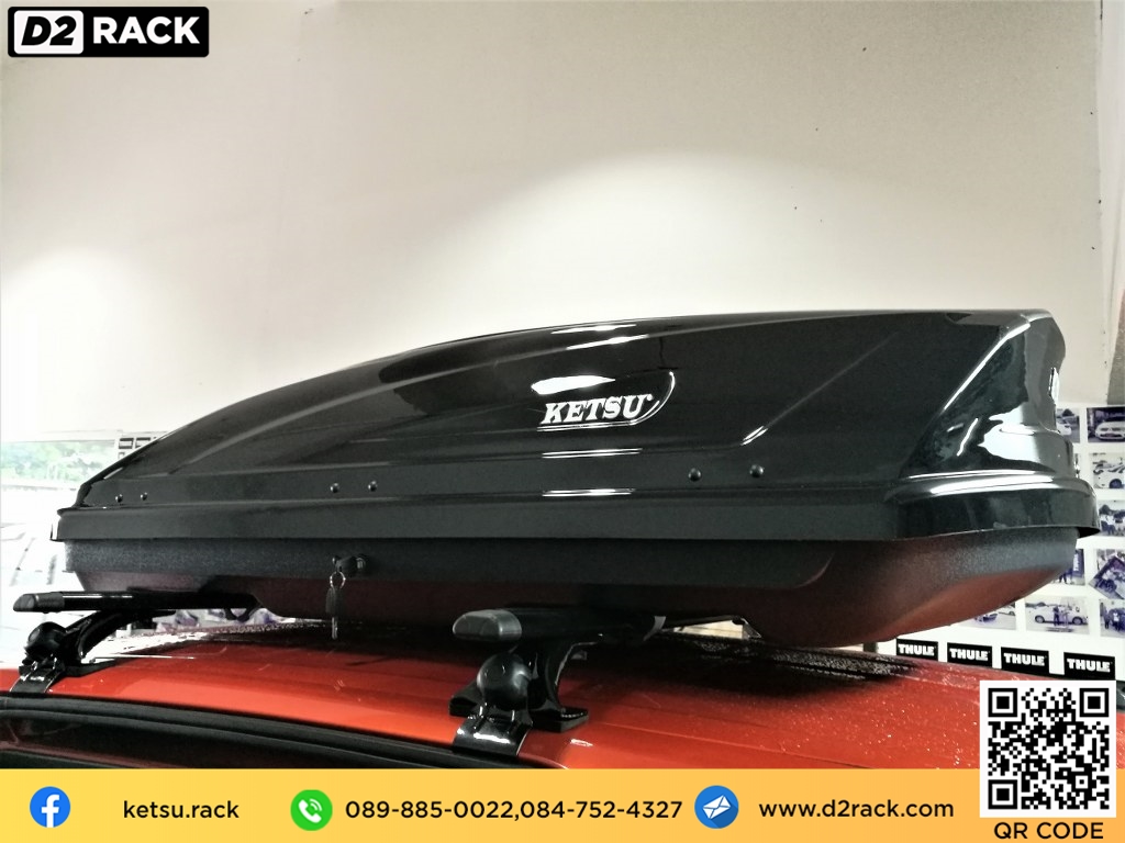 กล่องติดหลังคารถ KETSU M2 roof box ราคาถูก ที่วางของบนหลังคา กล่องหลังคารถ : ผลงานติดตั้ง กล่องหลังคารถยนต์ roof box Toyota Sienta เซียนต้า