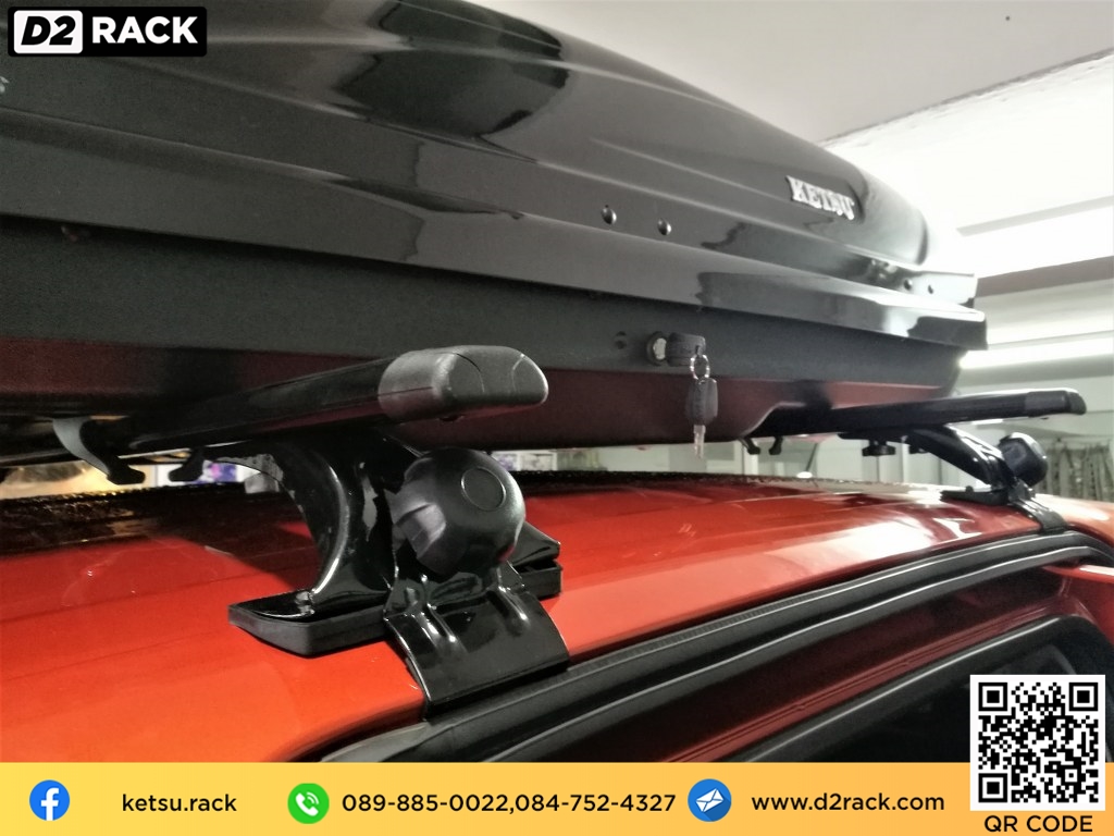  ขาย roofbox KETSU M2 ที่วางของบนหลังคา กล่องสัมภาระบนหลังคา กล่องเก็บของติดรถยนต์ : ผลงานติดตั้ง กล่องหลังคารถยนต์ roof box Toyota Sienta เซียนต้า