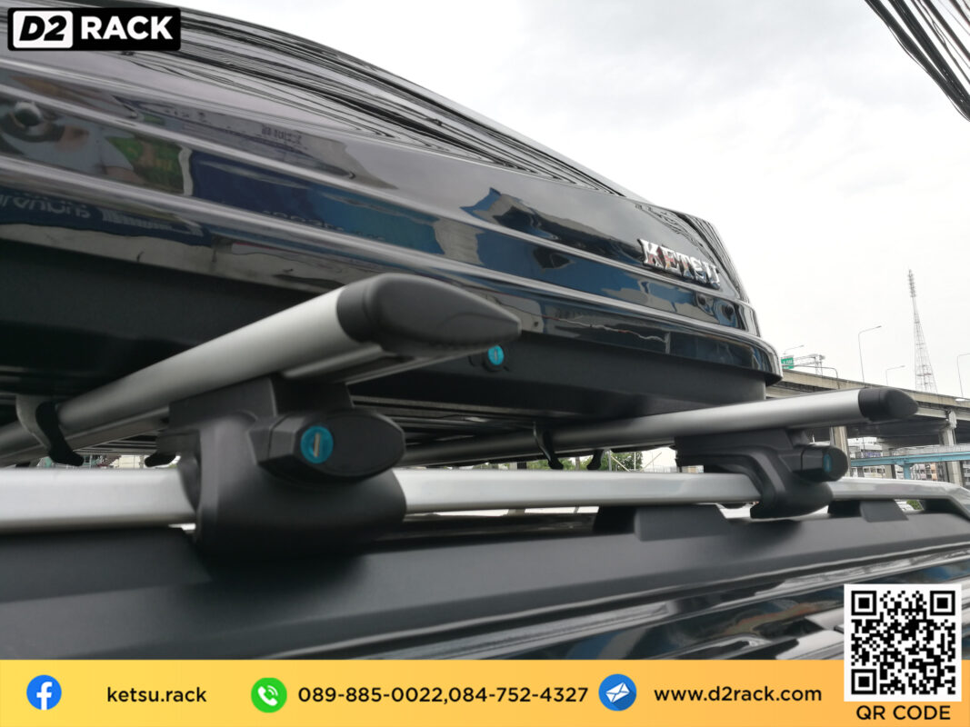 ขาย roofbox KETSU M3 ที่วางของบนหลังคา กล่องสัมภาระบนหลังคา กล่องเก็บของติดรถยนต์ : ผลงานติดตั้ง กล่องหลังคารถยนต์ roof box Ford Everest เอเวอเรสต์