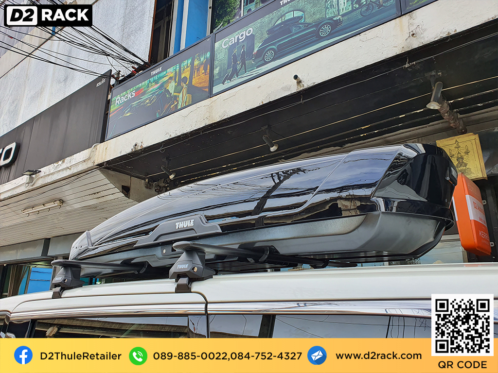 กล่องติดหลังคา thule มือสอง thule Motion XT XL กล่องสัมภาระบนหลังคา กล่องบนหลังคา กล่องติดหลังคา : ผลงานติดตั้ง กล่องหลังคารถยนต์ roof box Toyota Alphard อัลพาร์ด