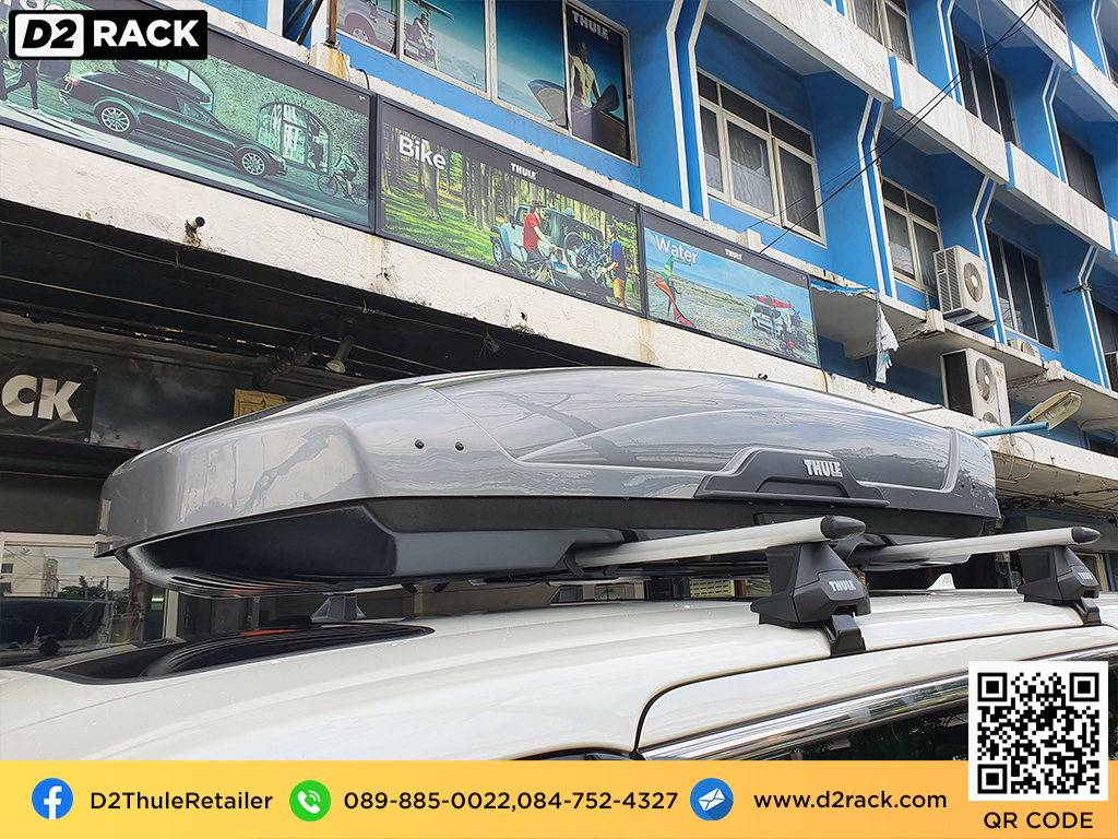 กล่อง RoofBox thule Motion XT XL กล่องติดหลังคาคารถ กล่องบนหลังคา คานขวาง : ผลงานติดตั้ง กล่องหลังคารถยนต์ roof box Toyota Alphard อัลพาร์ด