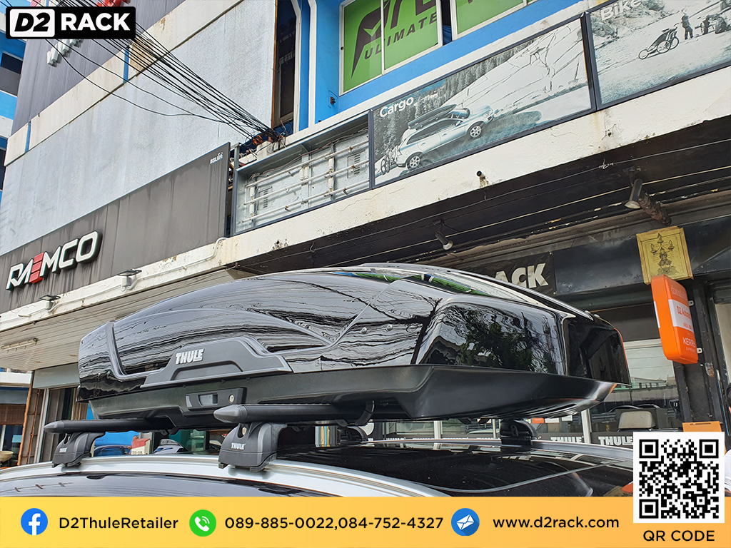กล่องติดหลังคาคารถ thule Motion XT M roof box ราคาถูก ที่วางของบนหลังคา กล่องหลังคารถ : ผลงานติดตั้ง กล่องหลังคารถยนต์ roof box BMW X3