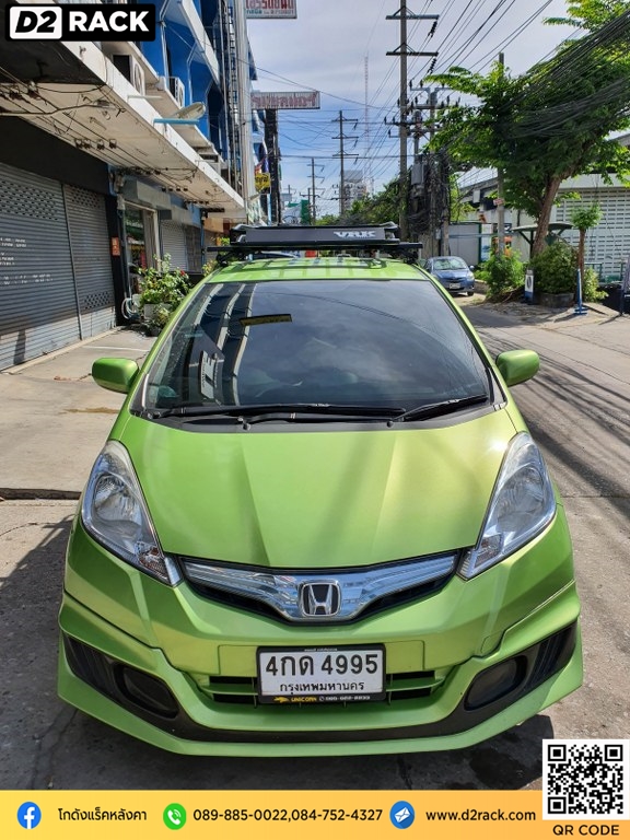 rack หลังคา vrk รุ่น tray 001 สำหรับ ฮอนด้า แจ๊ส แร็คมือสอง วีอาร์เค ราวแร็คหลังคา Honda Jazz คานขวางมือสอง ราคา แร็คติดหลังคารถ ร้าน d2 autorack
