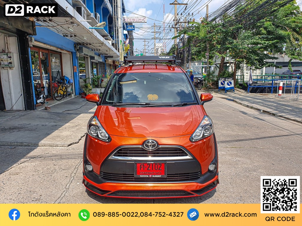 ราวหลังคารถ vrk รุ่น tray 002 สำหรับ โตโยต้า เซียนต้า แร็คมือสอง วีอาร์เค มือสอง toyota sienta nameka rack ดี ไหม คานขวางมือสอง d2 autorack แร็คติดหลังคารถ