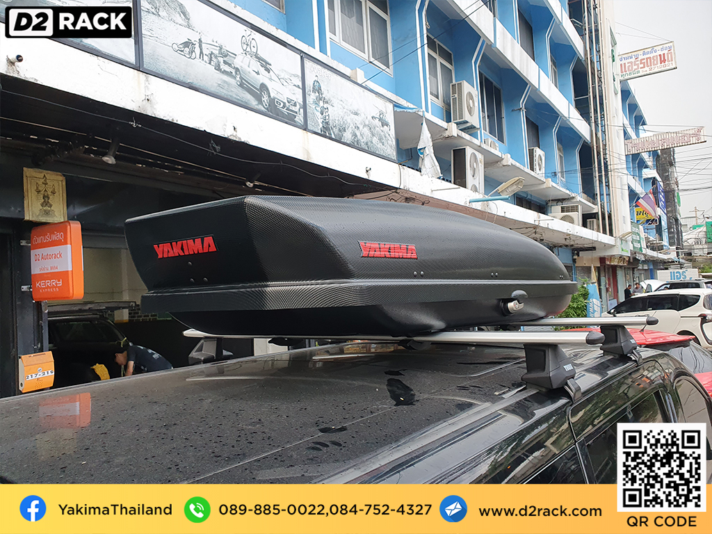 กล่องติดหลังคามือสอง YAKIMA Skybox 16 กล่องสัมภาระบนหลังคา กล่องบนหลังคา กล่องติดหลังคา : ผลงานติดตั้ง กล่องหลังคารถยนต์ roof box Toyota Alphard อัลพาร์ด