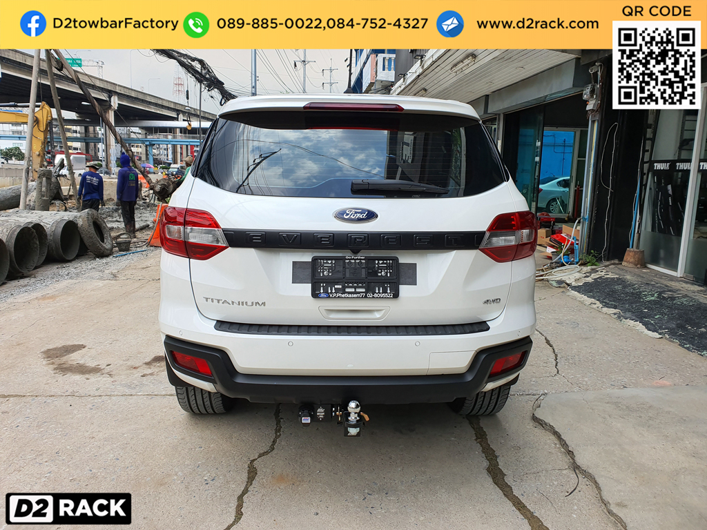 ชุดลากเรือ Ford Everest สาลี่ลาก เอเวอเรสต์ ตะขอลาก ตะขอลากรถราคา เทรลเลอร์ลากจูงราคา : งานติดตั้ง D2towbar ชุดลากเรือ Ford Everest