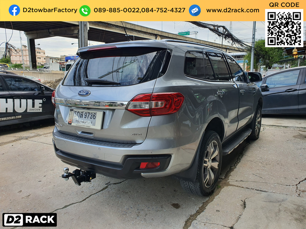 ชุดลากพ่วงรถATV Ford Everest รถเทรลเลอร์ลาก เอเวอเรสต์ ชุดลากเจ็ทสกีชุดลากพ่วงเจ็ทสกี ปากนกแก้ว เทเลอร์ลากรถ : งานติดตั้ง D2towbar ชุดลากเรือ Ford Everest