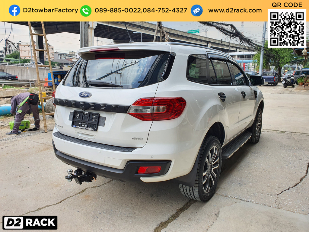 เทรลเลอร์ลากจูงมือสอง Ford Everest ชุดลากเรือ เอเวอเรสต์ ชุดลากพ่วงปิคอัพมือสอง ชุดเทรลเลอร์ลากมอเตอร์ไซต์ สาลี่ลากรถ : งานติดตั้ง D2towbar ชุดลากเรือ Ford Everest
