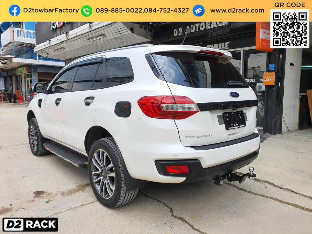 เทรลเลอร์ลากจูง Ford Everest ขายเทเลอร์ลากจูง เอเวอเรสต์ หูลากเรือ กันชนท้ายลากพ่วง รถเทรลเลอร์หัวลาก : งานติดตั้ง D2towbar ชุดลากเรือ Ford Everest