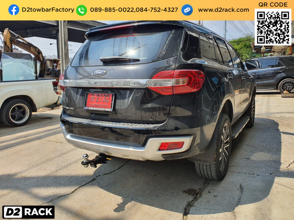 ชุดลากรถ Ford Everest เทเลอร์ลากเรือมือสอง ชุดลากเรือ ฟอร์ด เอเวอเรสต์ กันชนลากพ่วง หัวบอลลากเรือ คานลาก ตะขอลาก หูลากเรือ เทรลเลอร์ลาก : งานติดตั้ง D2towbar ชุดลากเรือ Everest