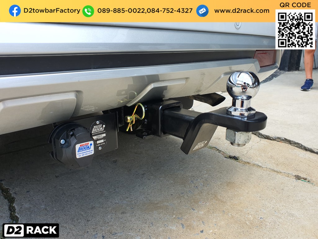หัวบอลลากรถ Pajero Sport New ขายเทเลอร์ลากจูงมือสอง towbarhitch มิตซูบิชิ ปาเจโร่ สปอร์ต กันชนลากพ่วง หัวบอลลากเรือ คานลาก ตะขอลาก หูลากเรือ เทรลเลอร์ลาก : งานติดตั้ง D2towbar ชุดลากเรือ Mitsubishi PajeroSport