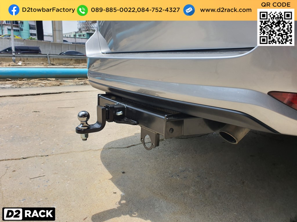 ชุดลากจูง Toyota Fortuner New เทเลอร์ลากรถเกี่ยวข้าวราคา ชุดลาก โตโยต้า ฟอร์จูนเนอร์ กันชนลากพ่วง หัวบอลลากเรือ คานลาก ตะขอลาก หูลากเรือ เทรลเลอร์ลาก : งานติดตั้ง D2towbar ชุดลากเรือ Fortuner New