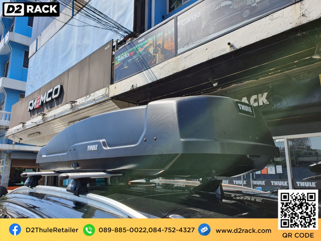 กล่อง ใส่ ของ หลังคา รถ THULE RoofBox Force XT XL กล่องสัมภาระบนหลังคา กล่องอเนกประสงค์บนหลังคารถ กล่อง : ผลงานติดตั้ง กล่องหลังคารถยนต์ roof box Mazda CX8