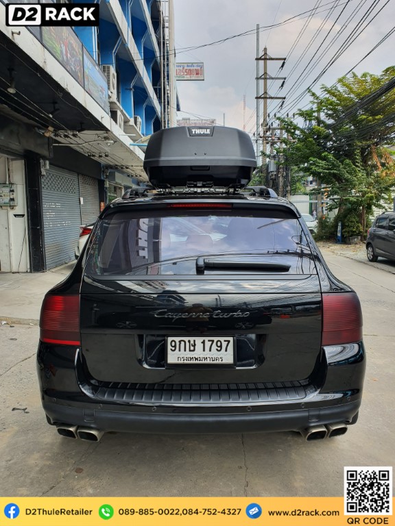 กล่อง ใส่ สัมภาระ บน หลังคา รถ THULE RoofBox Force XT XL ที่วางของบนหลังคา ขาย มือ สอง เชียง ก ง : ผลงานติดตั้ง กล่อง Porsche Cayenne