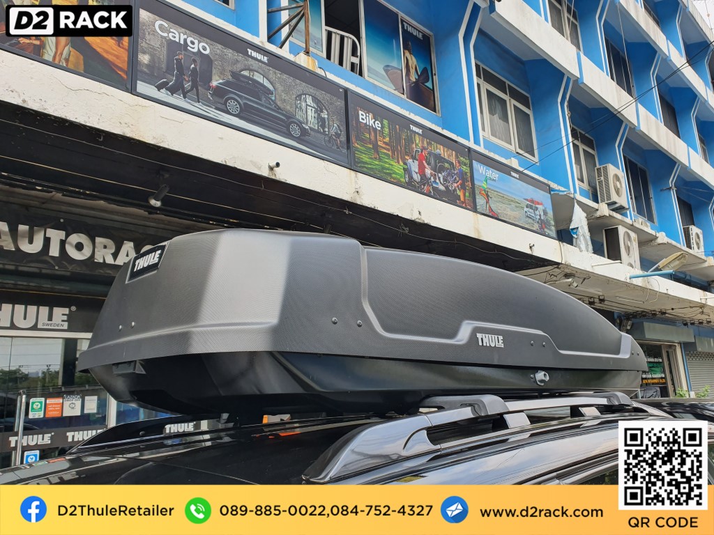 กล่อง ใส่ ของ หลังคา รถ THULE RoofBox Force XT XL กล่องสัมภาระบนหลังคา กล่องอเนกประสงค์บนหลังคารถ กล่อง : ผลงานติดตั้ง กล่อง Porsche Cayenne