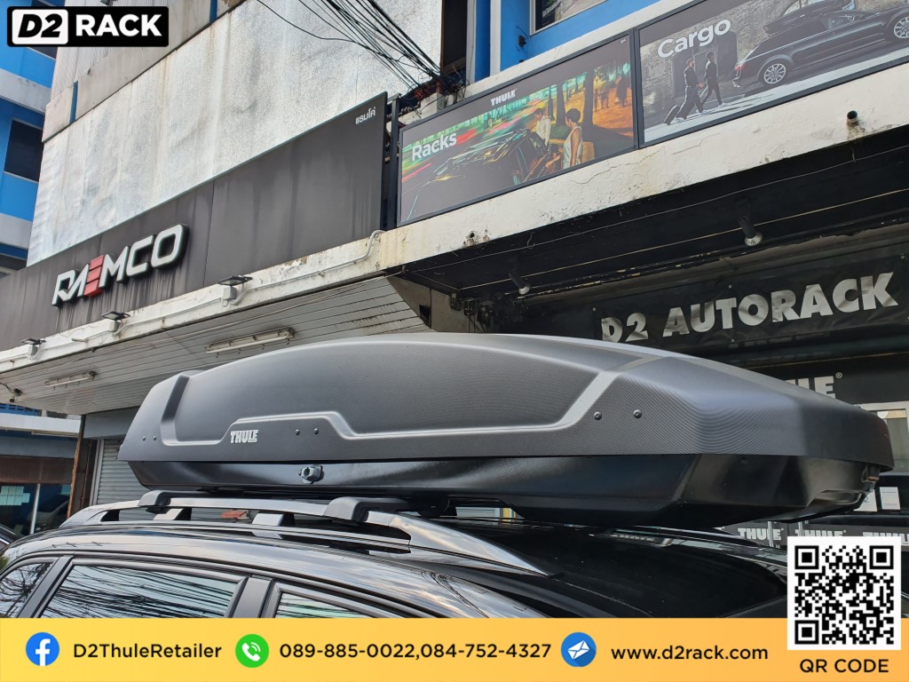 ที่วางของบนหลังคา THULE RoofBox Force XT XL กล่อง ราคา ถูก กล่องเก็บของติดรถยนต์ : ผลงานติดตั้ง กล่อง Porsche Cayenne