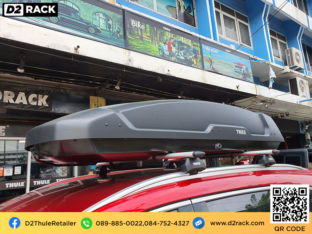 กล่องติดหลังคาคารถ thule Force XT XL roof box ราคาถูก ที่วางของบนหลังคา กล่องหลังคารถ : ผลงานติดตั้ง กล่องหลังคารถยนต์ roof box Mazda CX8 ซีเอ็กซ์