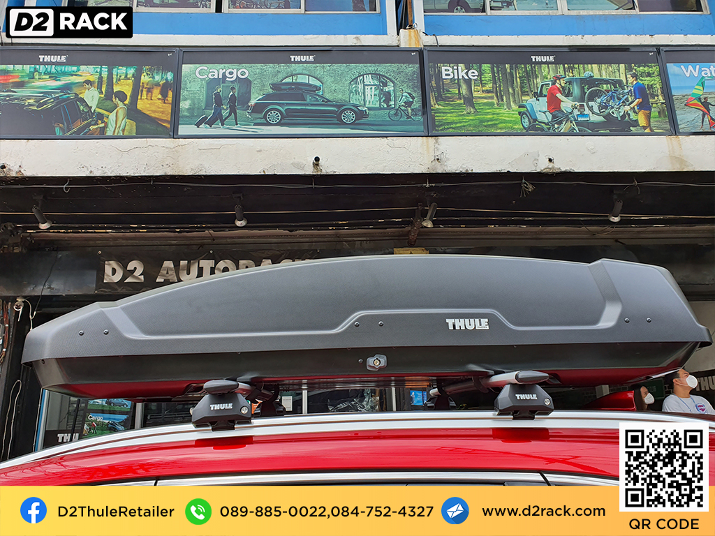 ขาย roofbox thule Force XT XL ที่วางของบนหลังคา กล่องสัมภาระบนหลังคา กล่องเก็บของติดรถยนต์ : ผลงานติดตั้ง กล่องหลังคารถยนต์ roof box Mazda CX8 ซีเอ็กซ์