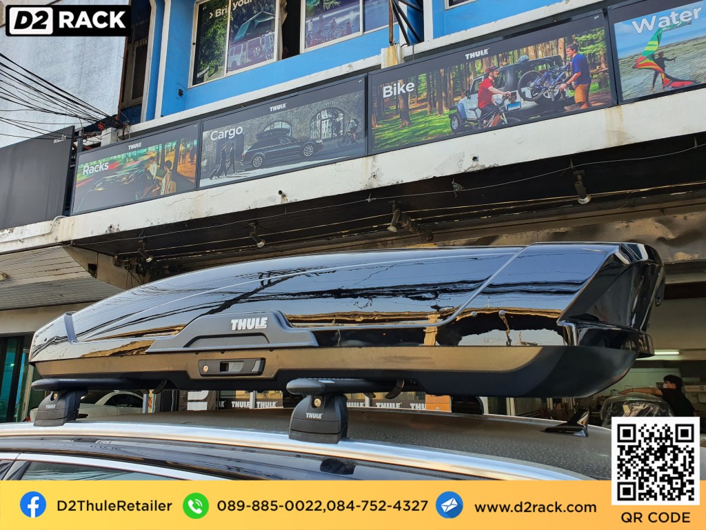 THULE RoofBox Motion XT XL กล่องอเนกประสงค์บนหลังคารถ กล่อง สัมภาระ บน หลังคา กล่องวางของบนหลังคา : ผลงานติดตั้ง กล่องหลังคารถยนต์ roof box Audi Q7 ออดี้