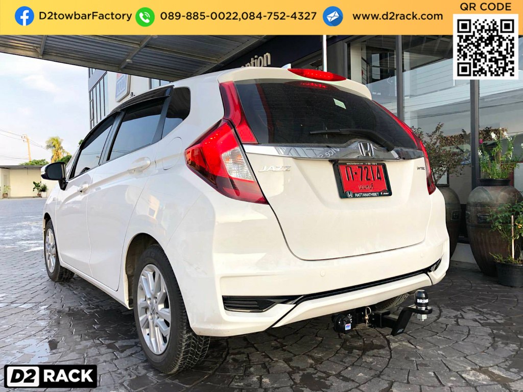 ชุดลาก Honda Jazz ลากพ่วง bigbike เทเลอร์ลากพ่วงมือสอง ฮอนด้า แจ๊ส : งานติดตั้ง D2towbar ชุดลากเรือ Jazz